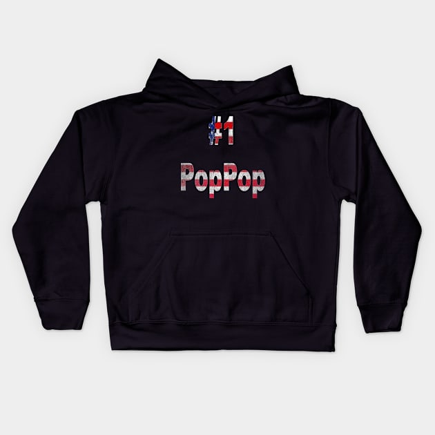 pop pop american flag Kids Hoodie by DESIGNBOOK